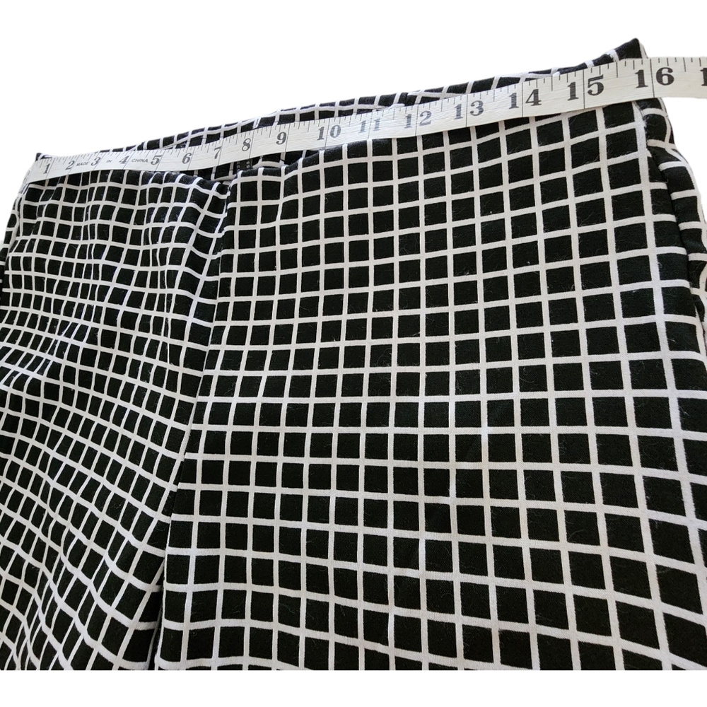 Adriana Papell Black & White Pull-on Pants Women Size 12 - Picture 6 of 8